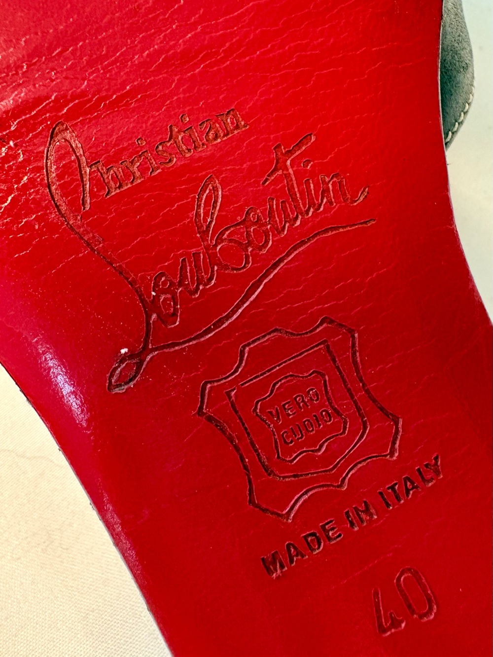 Christian Louboutin Black Leather Contrast-Stitch Platform Sandals, US Size 10 - Picture 11 of 16